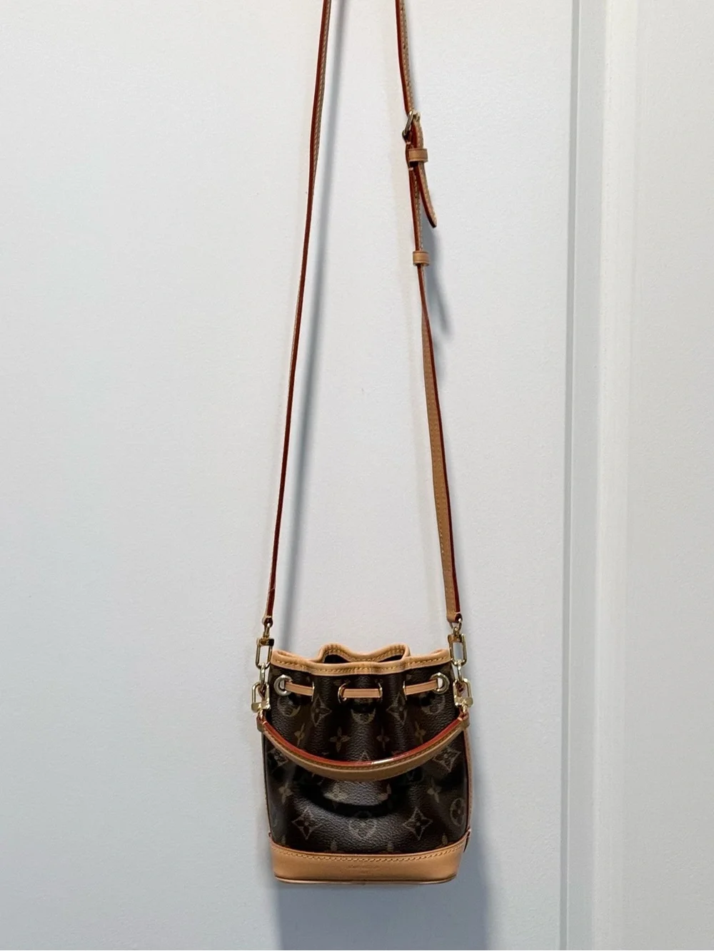 Louis Vuitton Monogram Nano Noe Bucket Bag in Brown and Tan